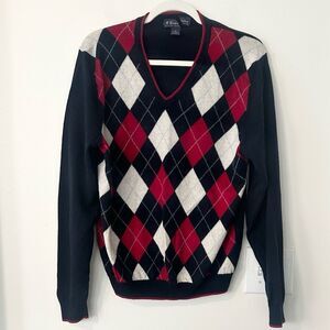 Brooks Brothers Argyle V-neck Merino Men’s Sweater XL